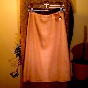 Vintage Tan and Cream Wool Herringbone Skirt